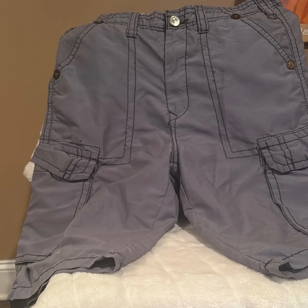 True Religion Men's Cargo Shorts in Steel Blue